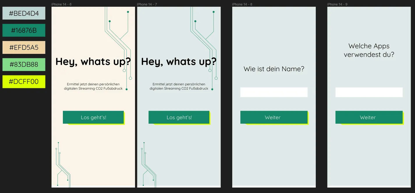 Farbpaletten und mögliches Design