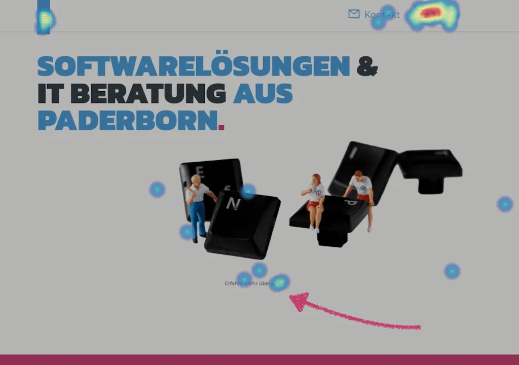 Screenshot der enpit Website mit Heatmaps